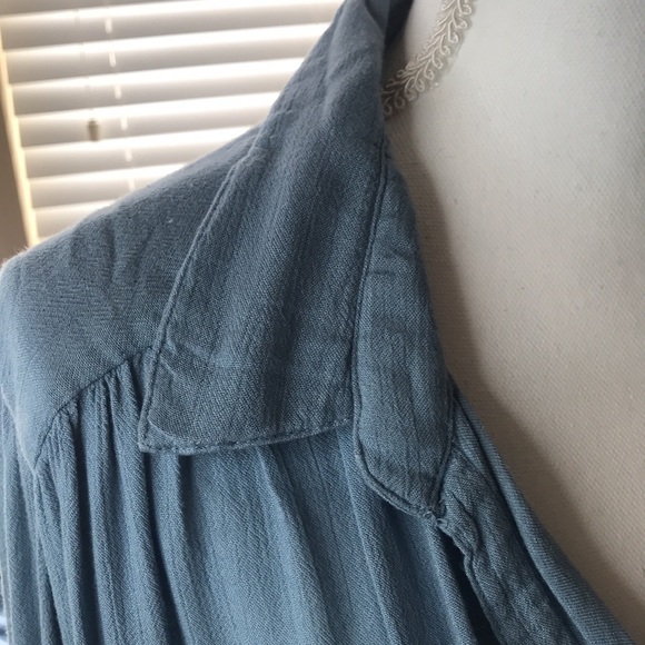 Free People blue button sleeve tunic size XS - Picture 5 of 7